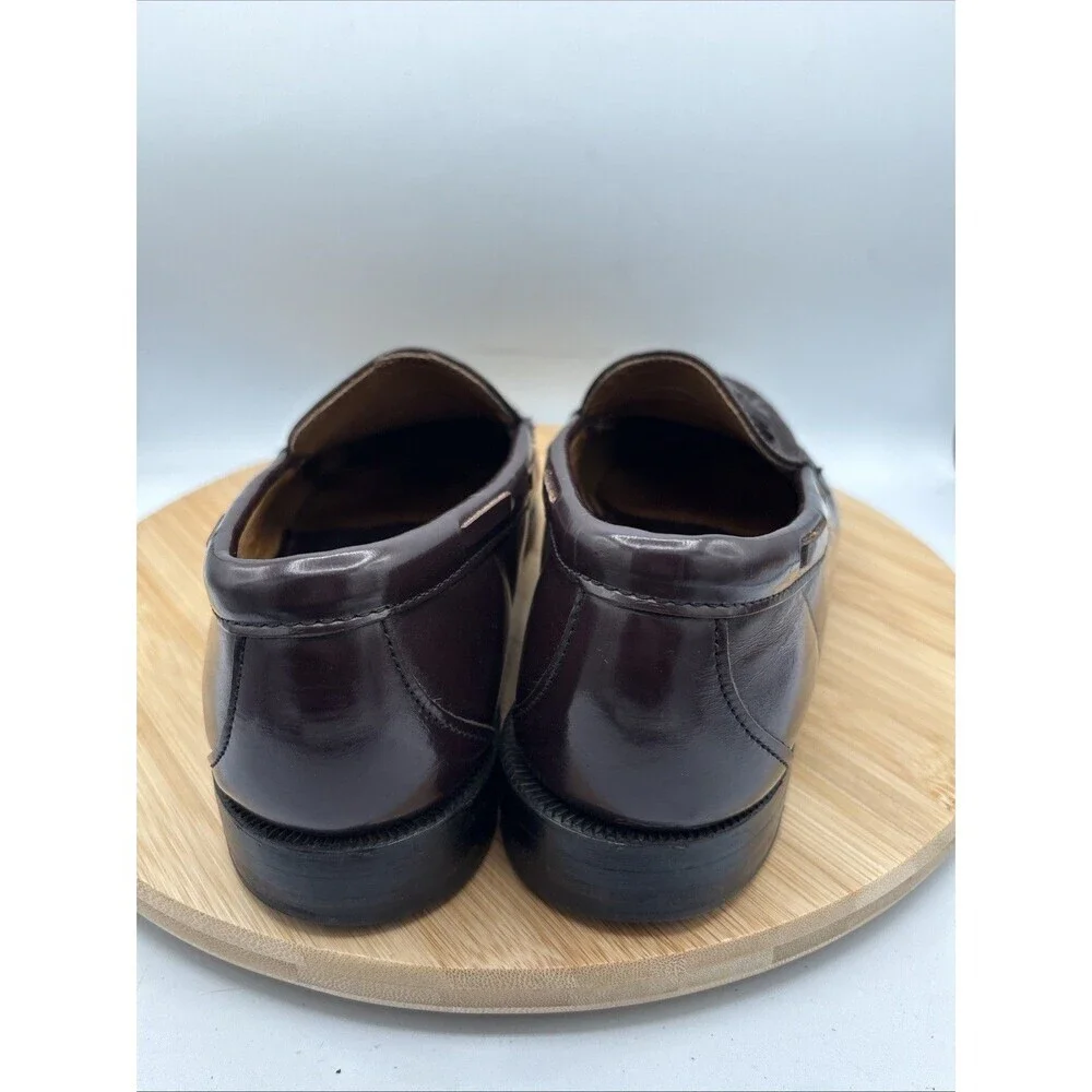 Sebago Hand Sewn Tassel Loafers Burgundy Leather Men's 11C Classic